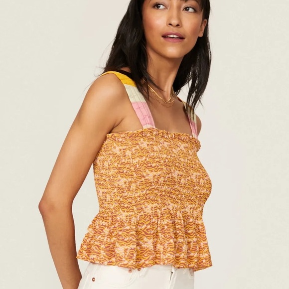 🌻Scotch & Soda Smocked Beach Tank Top Size Medium - Picture 5 of 11